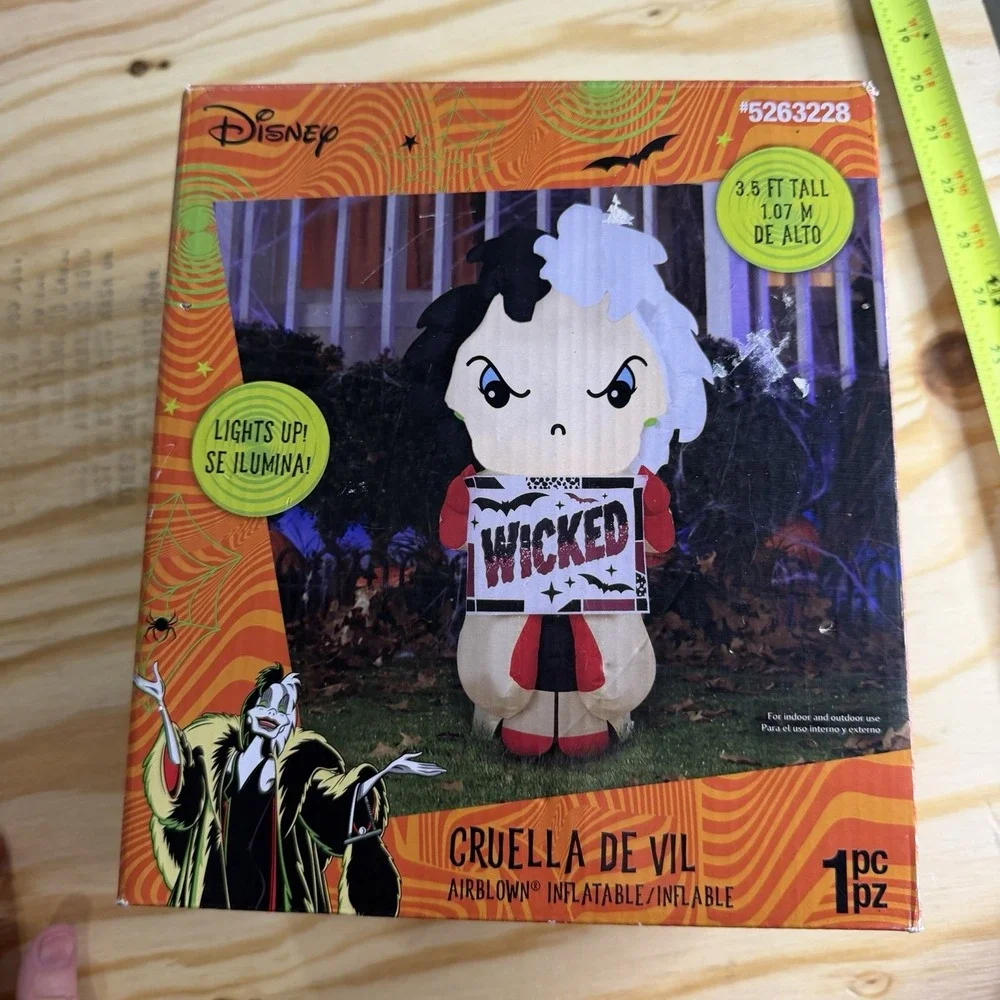 New 3.5 FT Cruella De Vil Disney Villain Airblown Inflatable Halloween 2023
